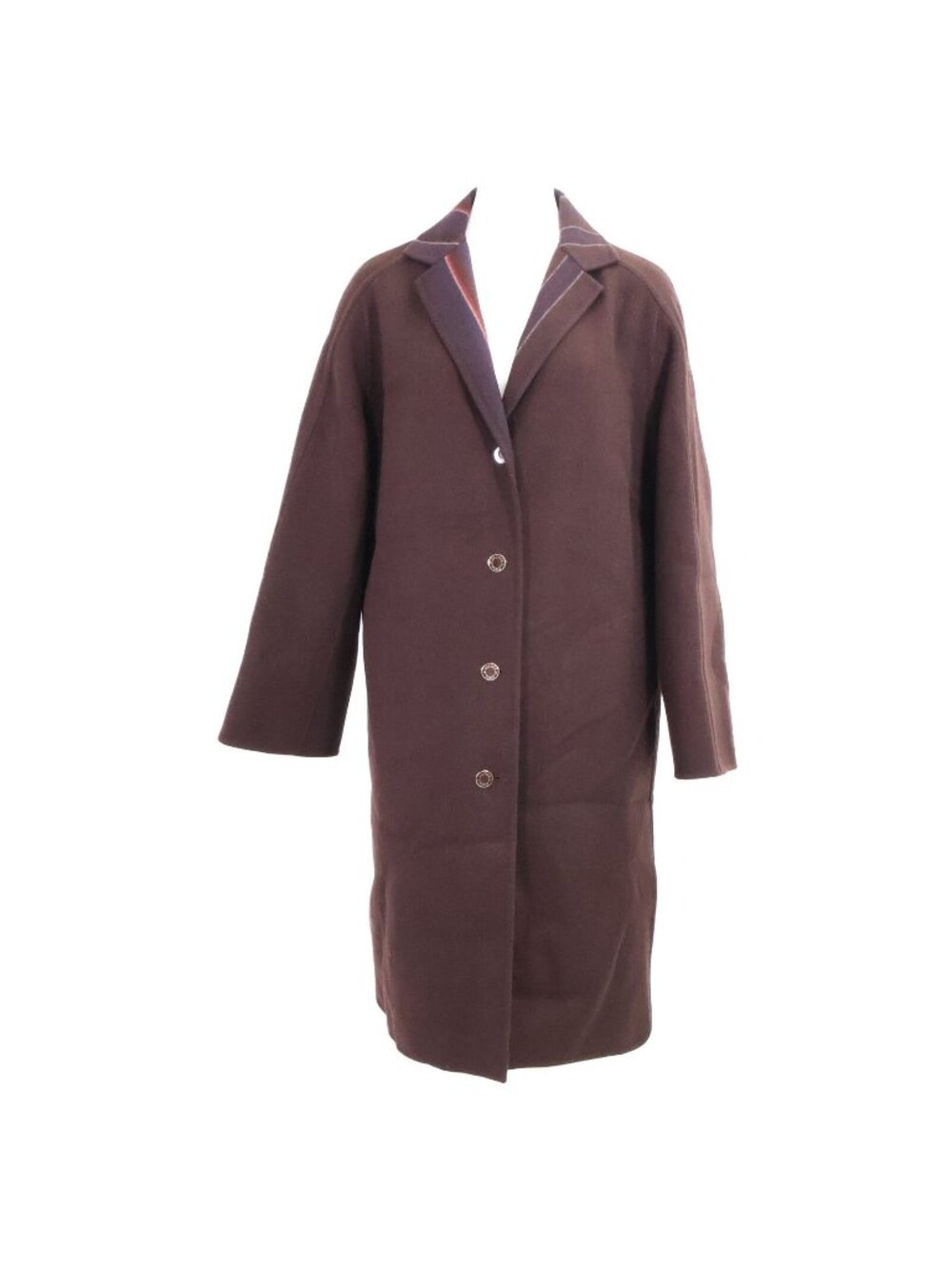 Hermes Sellier Buttons Wool Cashmere Chesterfield 38